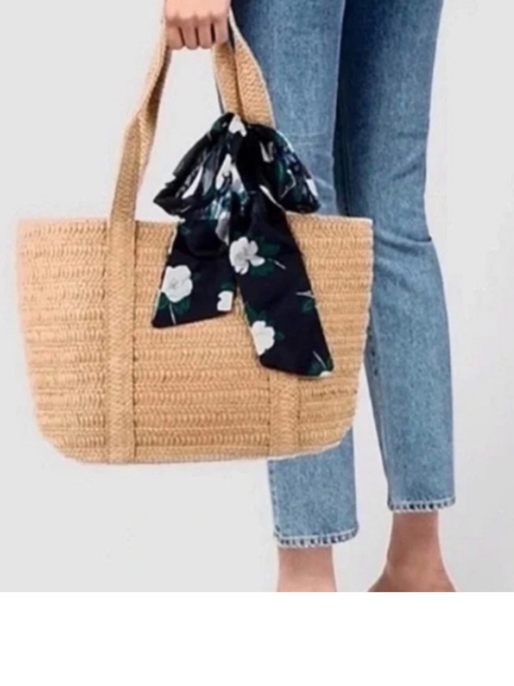 Draper James Woven Everyday Straw Bag-Scarf Not Included